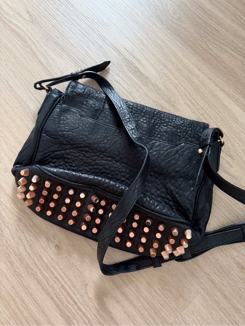 Alexander Wang Lia Black Crossbody Saddle Bag with Studs - Picture 5 of 5